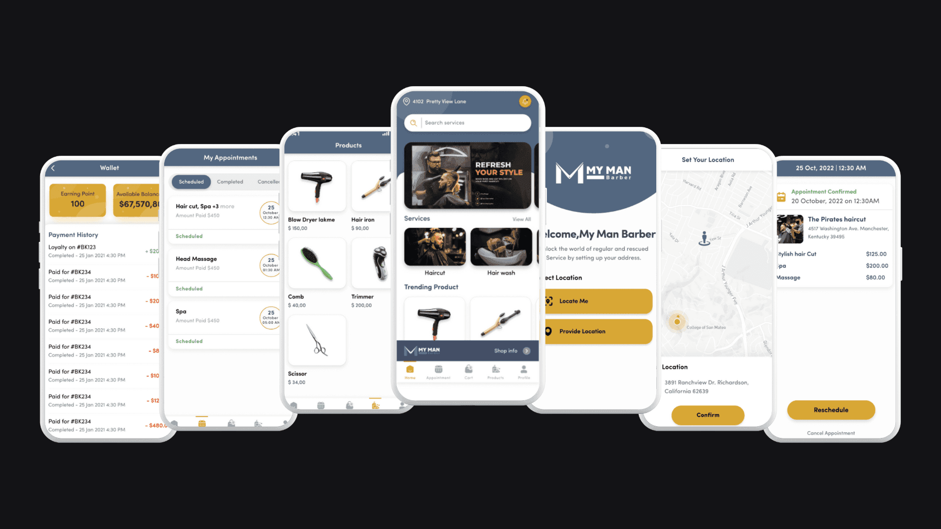 My Man Barber — interface preview