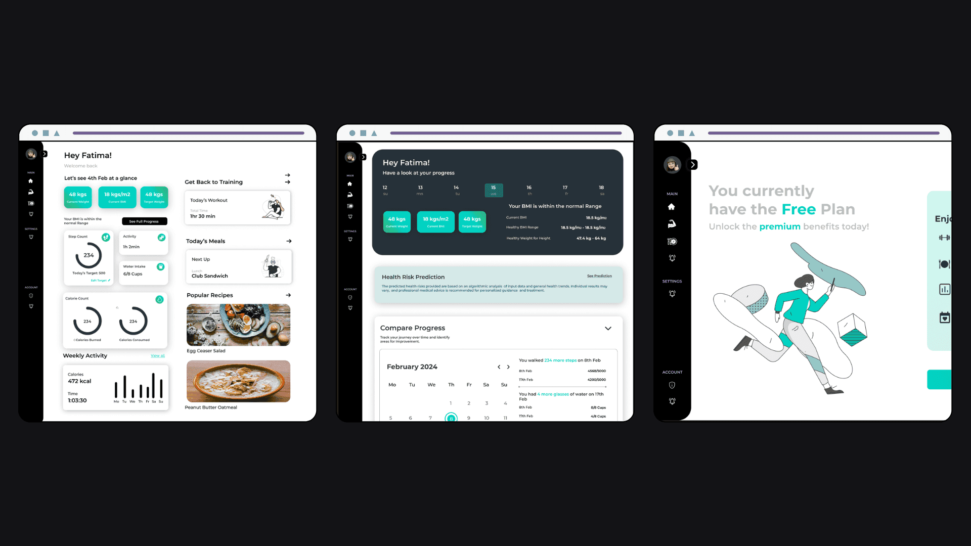 Fitness Pal — Web — interface preview